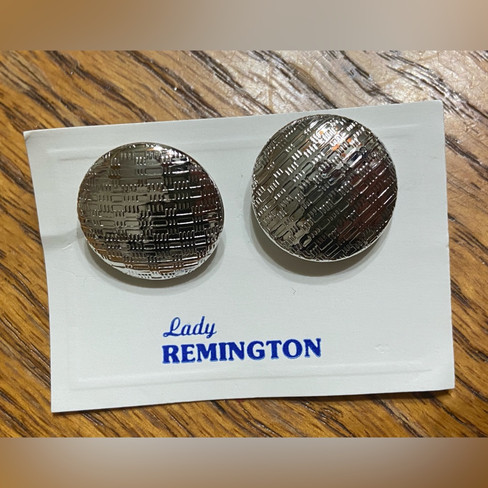 Silver-Colored Round “Lady Remington” Earrings (4 More Available)